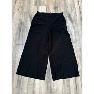 Eileen Fisher Womens Wide-Leg Black Pants Size 8 Viscose Blend Cropped